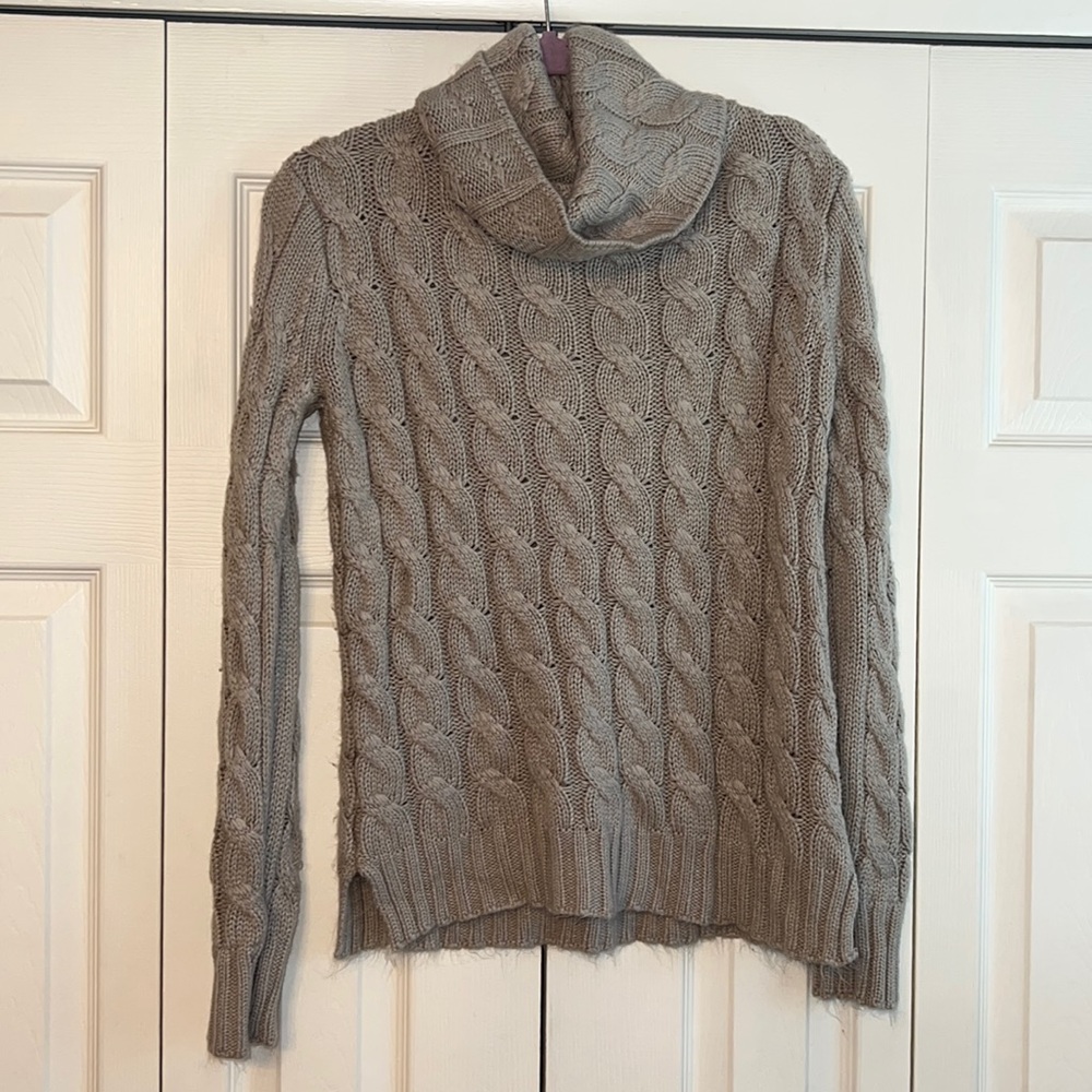Grey cable knit sweater